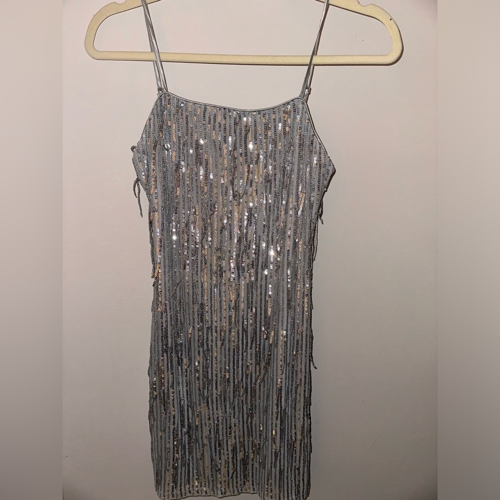 Trixxi Clothing Co Silver Sequin Dress